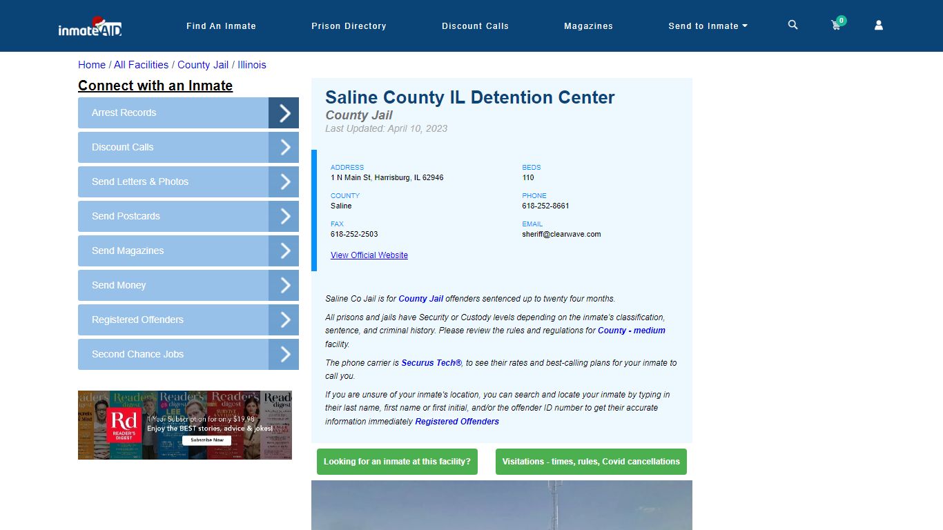 Saline County IL Detention Center - Inmate Locator - Harrisburg, IL