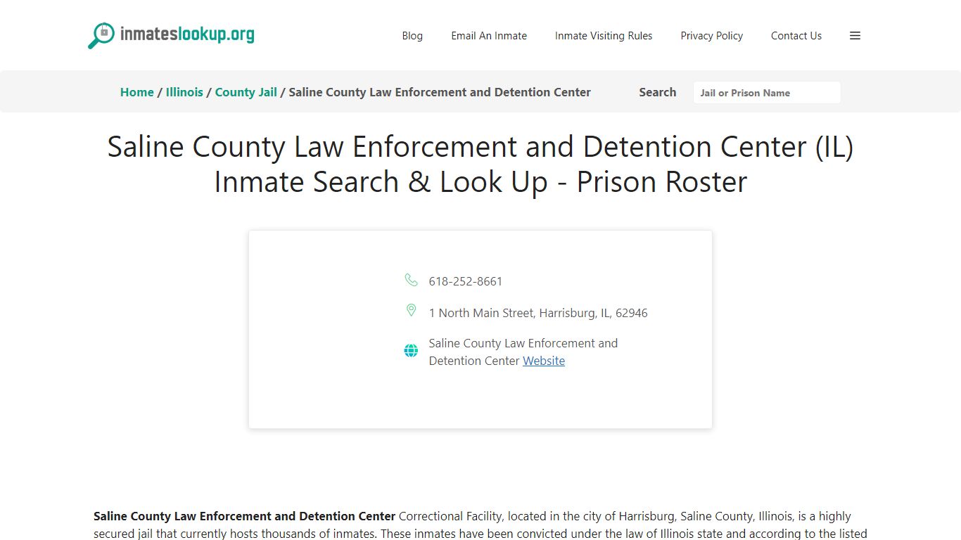 Saline County Law Enforcement and Detention Center (IL) Inmate Search ...