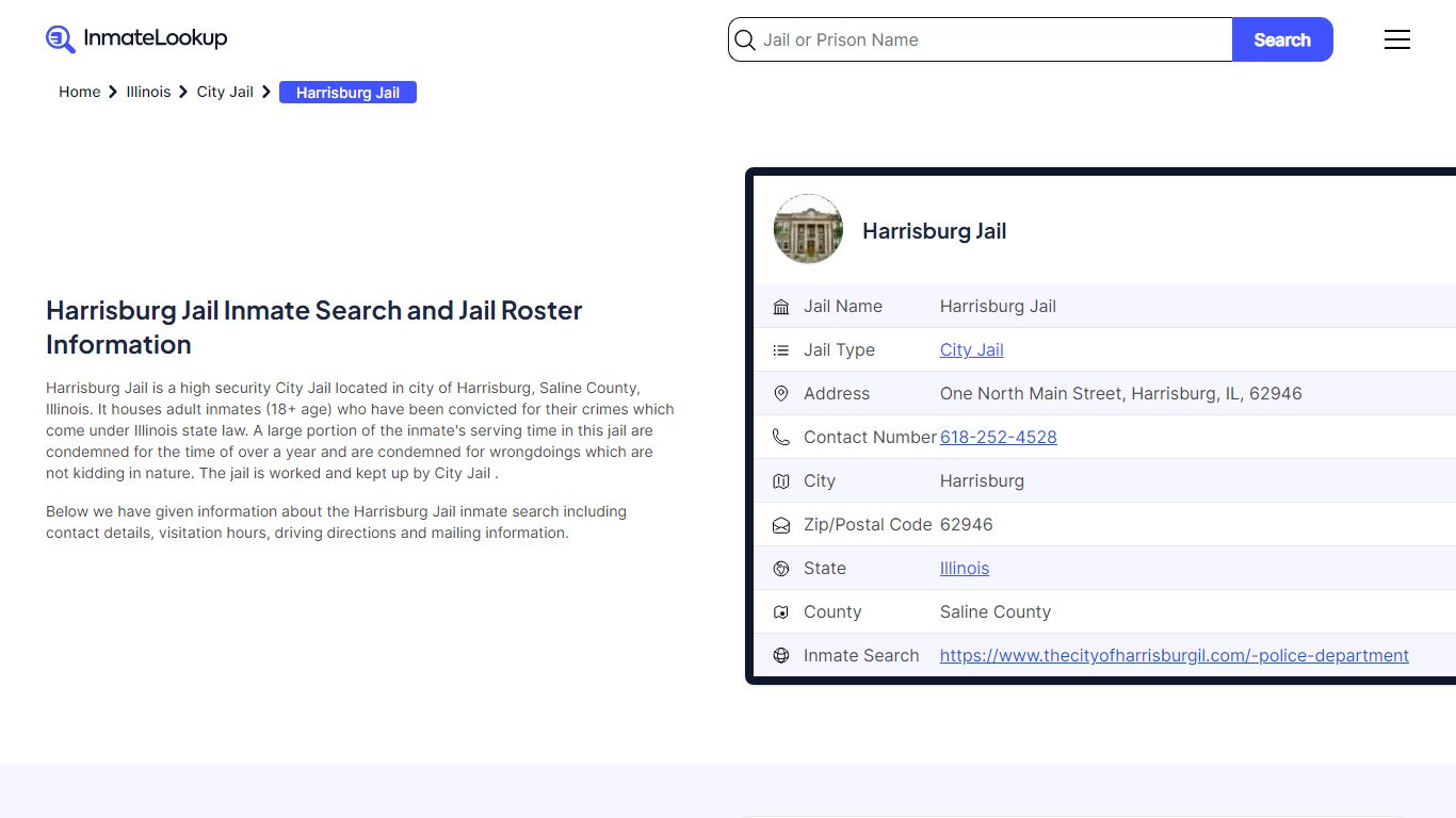 Harrisburg Jail Inmate Search and Jail Roster Information - Inmate Lookup